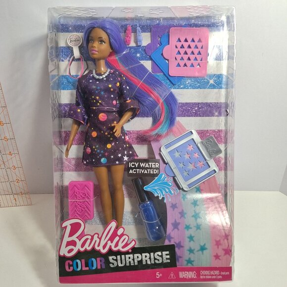 Mattel Other - Barbie Color Change Surprise Doll Purple Hair Space Dress Damaged Box